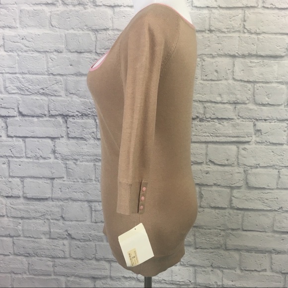 LAST CALL!! NWT Frenchi Retro Pinky Tan Sweater - Picture 2 of 8